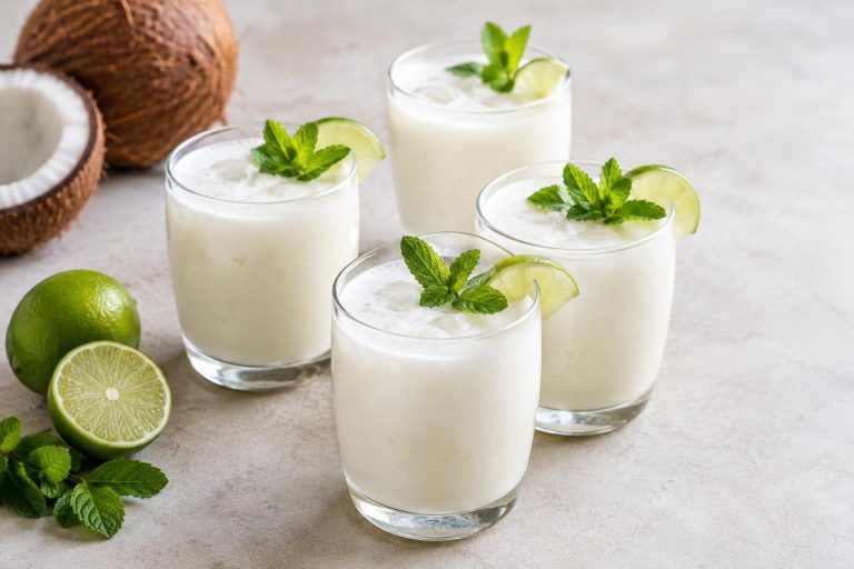 Kolumbijska kokosova limonada (Limonada de Coco) – Simbolična AI slika